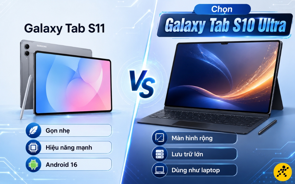Mua Galaxy Tab S11 hay Galaxy Tab S10 Ultra tùy vào nhu cầu sử dụng Mua Galaxy Tab S11 hay Galaxy Tab S10 Ultra tùy vào nhu cầu sử dụng