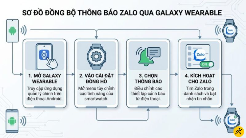 Cách đồng bộ nhận thông báo Zalo trên đồng hồ Samsung Cách đồng bộ nhận thông báo Zalo trên đồng hồ Samsung