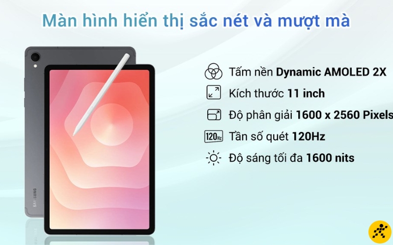 Màn hình Galaxy Tab S11 mang lại hình ảnh sống động và rõ nét Màn hình Galaxy Tab S11 mang lại hình ảnh sống động và rõ nét