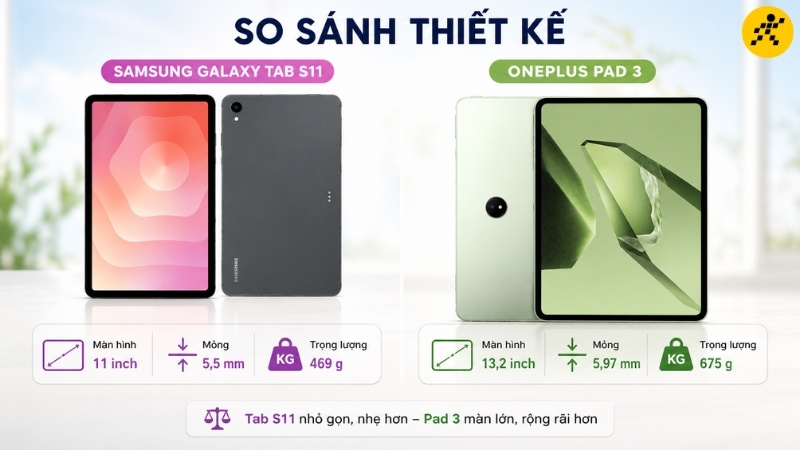 So sánh về thiết kế So sánh về thiết kế