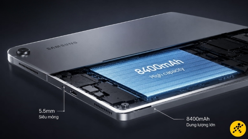 Galaxy Tab S11 có pin 8400mAh Galaxy Tab S11 có pin 8400mAh