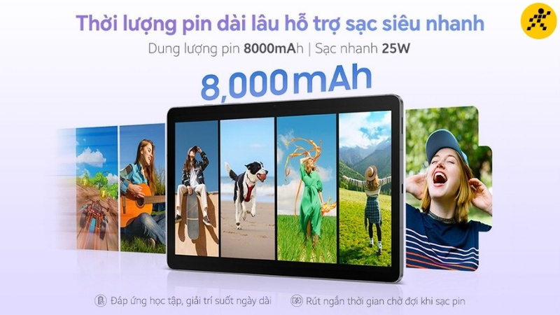 Galaxy Tab S10 Lite có pin 8000mAh và hỗ trợ sạc nhanh 25W Galaxy Tab S10 Lite có pin 8000mAh và hỗ trợ sạc nhanh 25W