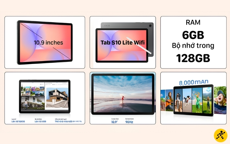 Tab S10 Lite dễ mở rộng hơn vì có bộ nhớ trong 128GB vượt trội Tab S10 Lite dễ mở rộng hơn vì có bộ nhớ trong 128GB vượt trội