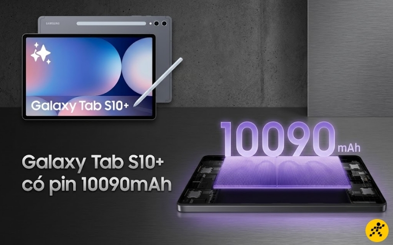 Galaxy Tab S10+ hỗ trợ dung lượng pin lớn với 10090mAh Galaxy Tab S10+ hỗ trợ dung lượng pin lớn với 10090mAh