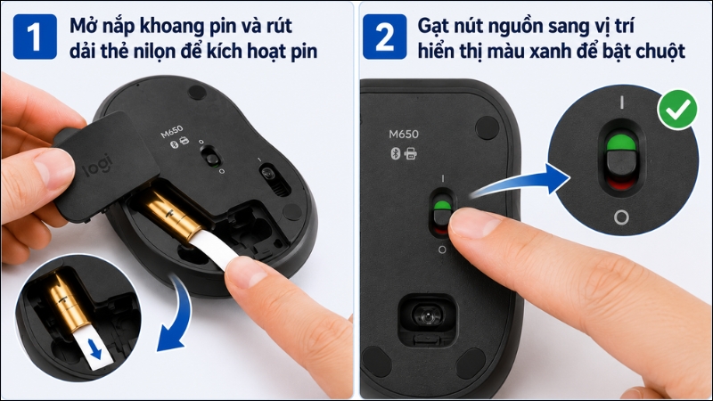 Mở phần nắp đậy khay chứa pin v&agrave; r&uacute;t thẻ c&aacute;ch điện