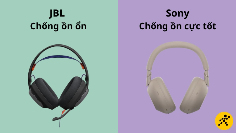 Sony có khả năng chống ồn tốt hơn, JBL có khả năng chống ồn vừa đủ Sony có khả năng chống ồn tốt hơn, JBL có khả năng chống ồn vừa đủ
