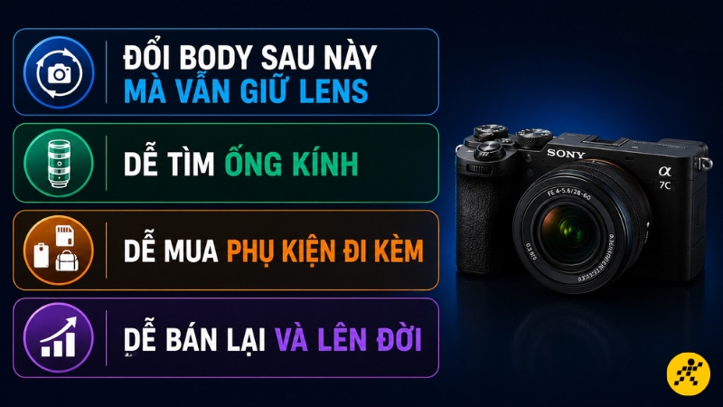Lợi thế của máy ảnh Sony nằm ở hệ sinh thái Sony Alpha Lợi thế của máy ảnh Sony nằm ở hệ sinh thái Sony Alpha