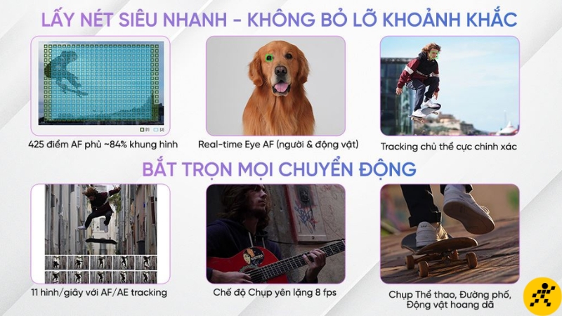 Máy ảnh Sony rất mạnh về lấy nét tự động Máy ảnh Sony rất mạnh về lấy nét tự động