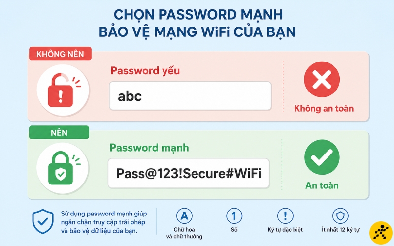 Sử dụng mật khẩu Wi-Fi phức tạp hơn Sử dụng mật khẩu Wi-Fi phức tạp hơn