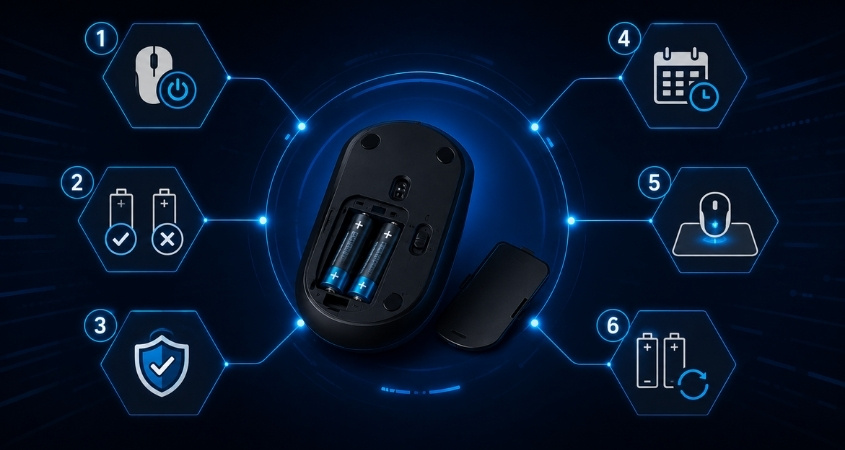 Mẹo dùng pin chuột Bluetooth bền hơn Mẹo dùng pin chuột Bluetooth bền hơn
