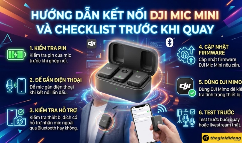 Lưu ý khi dùng Bluetooth trên DJI Mic Mini Lưu ý khi dùng Bluetooth trên DJI Mic Mini
