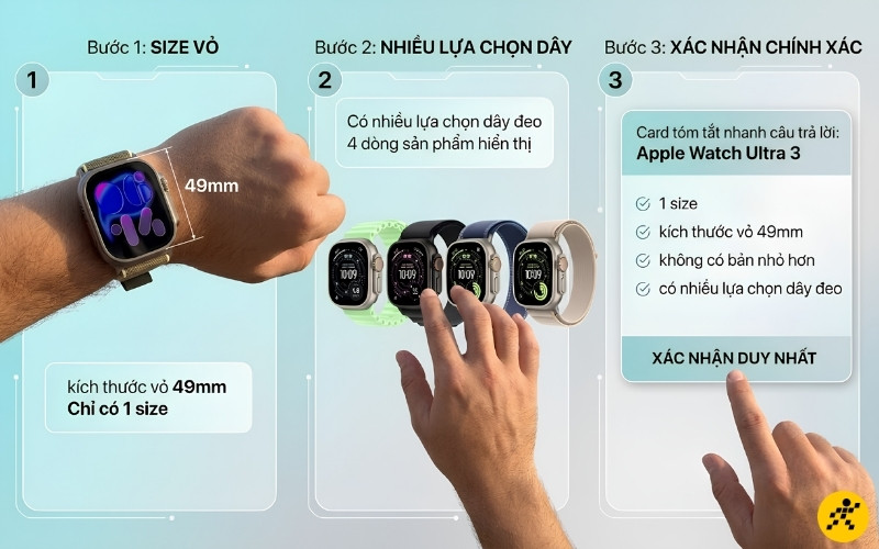Apple Watch Ultra 3 hiện chỉ có 1 kích thước vỏ là 49mm Apple Watch Ultra 3 hiện chỉ có 1 kích thước vỏ là 49mm