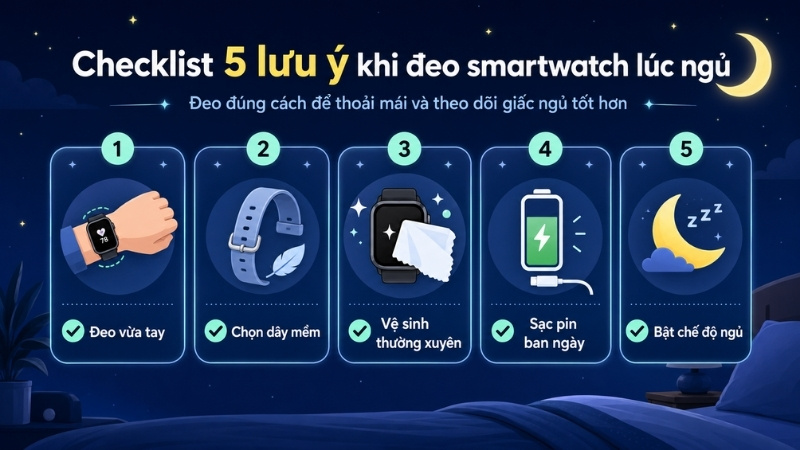 Cách đeo smartwatch khi ngủ đúng cách Cách đeo smartwatch khi ngủ đúng cách