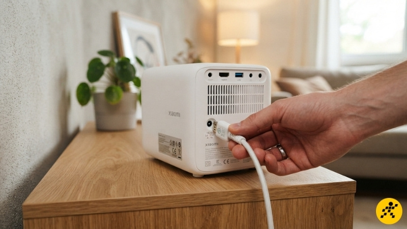 Kết nối dây nguồn vào máy chiếu Kết nối dây nguồn vào máy chiếu