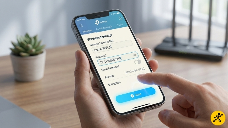 Nhập tên WiFi và mật khẩu mới Nhập tên WiFi và mật khẩu mới