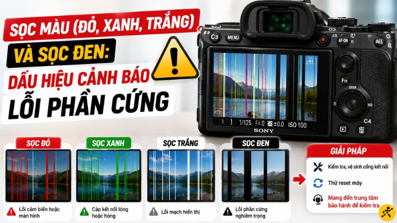 Sọc màu (đỏ, xanh, trắng) và sọc đen: Dấu hiệu cảnh báo lỗi phần cứng Sọc màu (đỏ, xanh, trắng) và sọc đen: Dấu hiệu cảnh báo lỗi phần cứng