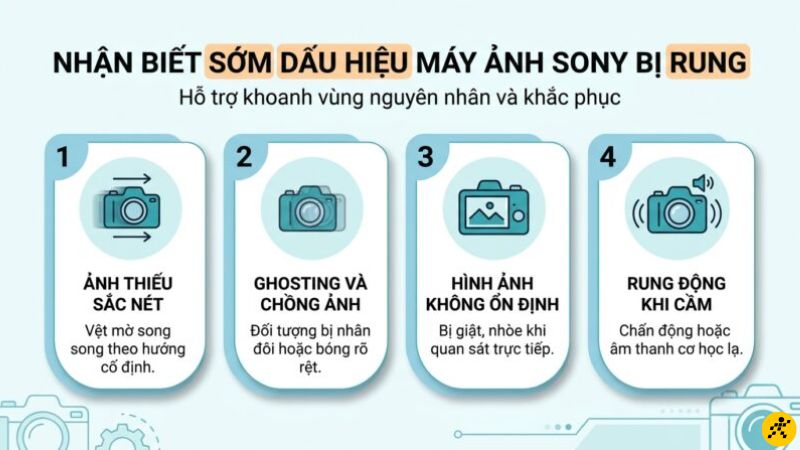 Dấu hiệu nhận biết m&aacute;y ảnh Sony bị rung v&agrave; ảnh mờ