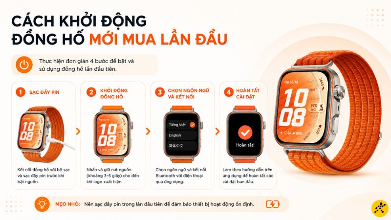 Cách khởi động đồng hồ mới mua lần đầu Cách khởi động đồng hồ mới mua lần đầu