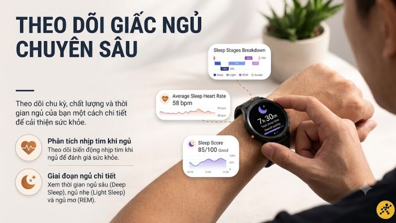 Đồng hồ thông minh có thể tự động ghi nhận thời gian ngủ, thức Đồng hồ thông minh có thể tự động ghi nhận thời gian ngủ, thức