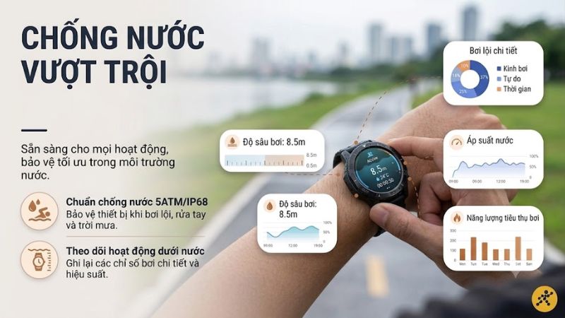 Đa số đồng hồ thông minh hiện nay đều được trang bị khả năng chống nước Đa số đồng hồ thông minh hiện nay đều được trang bị khả năng chống nước