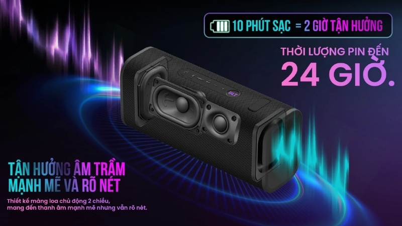 Chỉ với 10 phút sạc, loa Sony ULT Field 3 có thể phát nhạc đến 2 tiếng Chỉ với 10 phút sạc, loa Sony ULT Field 3 có thể phát nhạc đến 2 tiếng