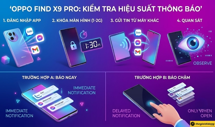 Checklist 6 bước sửa lỗi chậm thông báo trên OPPO Find X9 Pro Checklist 6 bước sửa lỗi chậm thông báo trên OPPO Find X9 Pro