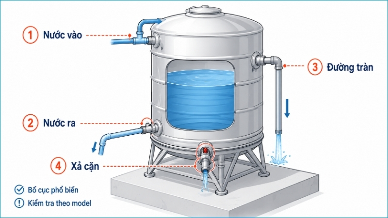 Cần xác định đúng chức năng từng đầu nối trước khi đấu đường ống