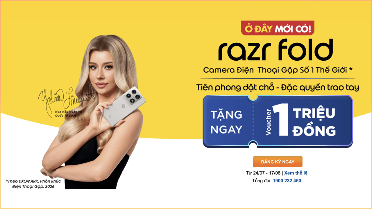 motorola Rarz Fold sắp bán tại TGDĐ, đăng ký thông tin nhận ngay voucher 1 triệu