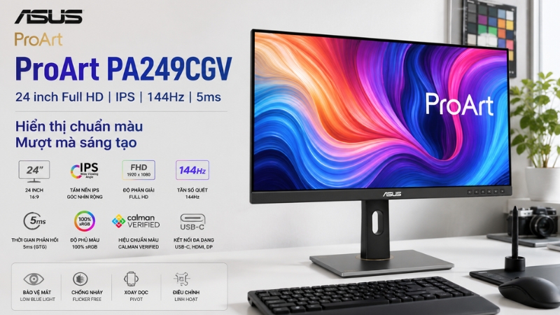 Màn hình Asus ProArt PA249CGV (24 inch Full HD, IPS, 144Hz, 5ms) Màn hình Asus ProArt PA249CGV (24 inch Full HD, IPS, 144Hz, 5ms)