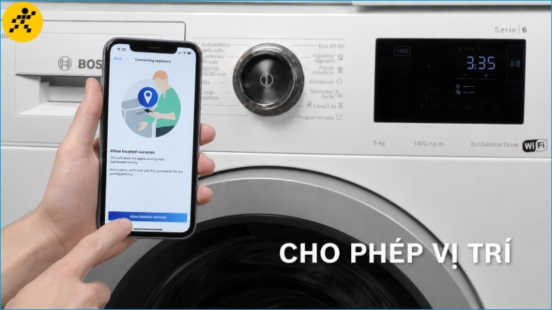 Cấp quyền vị trí để Home Connect tìm thiết bị ở gần Cấp quyền vị trí để Home Connect tìm thiết bị ở gần
