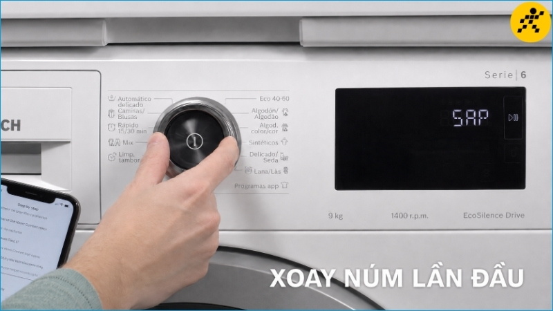 Xoay núm một vị trí sang phải rồi nhấn Bắt đầu theo hướng dẫn Xoay núm một vị trí sang phải rồi nhấn Bắt đầu theo hướng dẫn