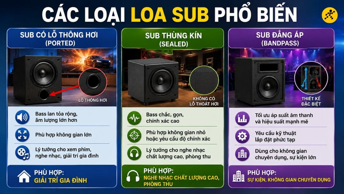Phân loại theo thiết kế thùng loa Phân loại theo thiết kế thùng loa