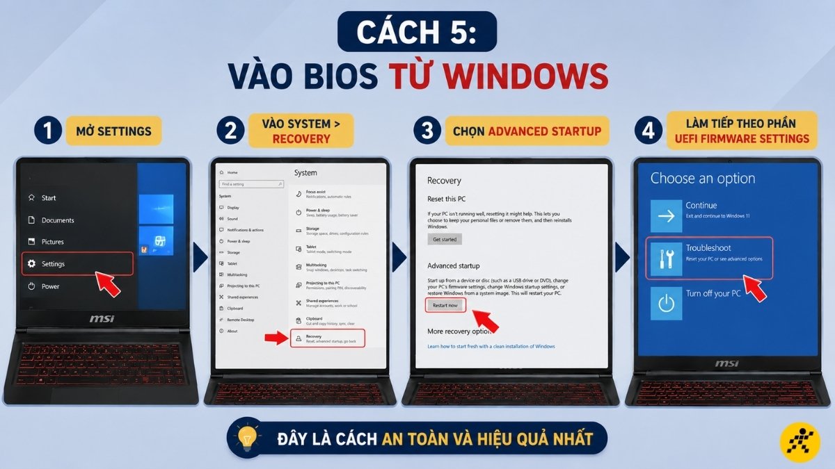Vào BIOS từ Windows Vào BIOS từ Windows