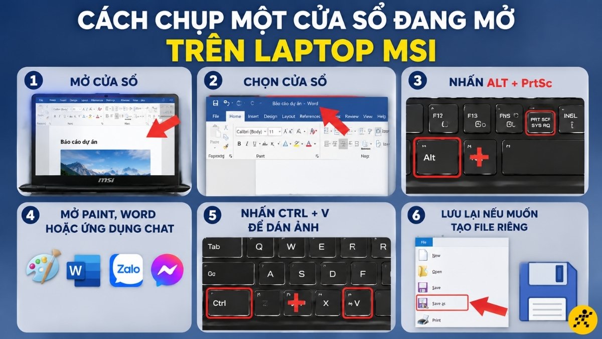 Cách chụp một cửa sổ đang mở trên laptop MSI Cách chụp một cửa sổ đang mở trên laptop MSI