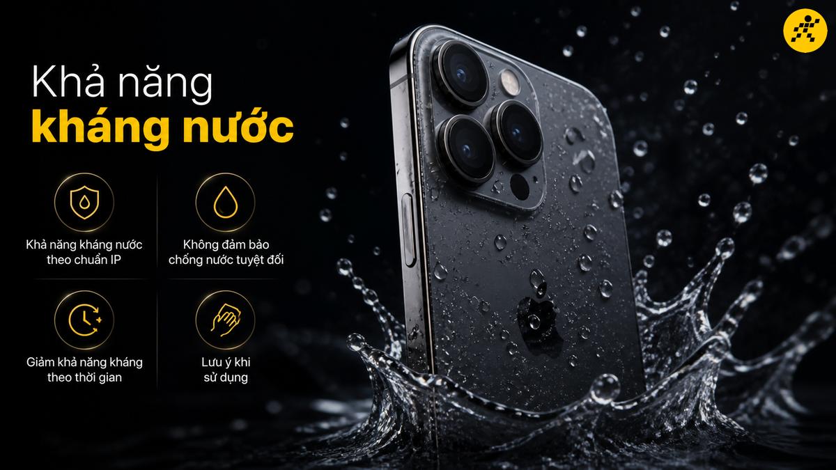 iPhone có chống nước không Khả năng kháng nước theo chuẩn IP của iPhone, không chống nước tuyệt đối