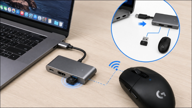 Kết nối chuột G304 với MacBook