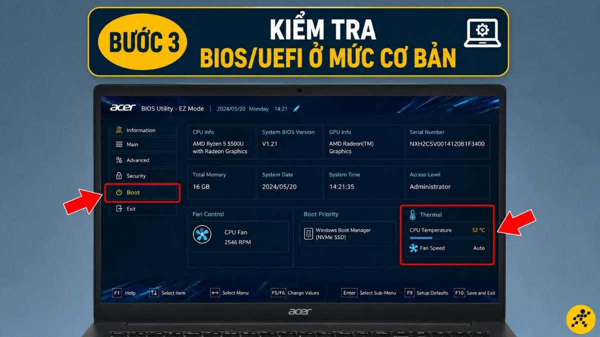 Kiểm tra BIOS/UEFI ở mức cơ bản Kiểm tra BIOS/UEFI ở mức cơ bản