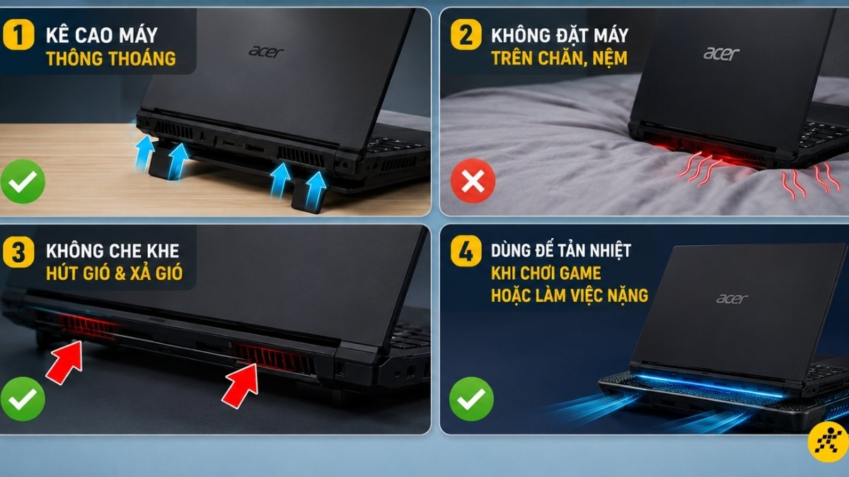 Tối ưu cách đặt máy để thoát nhiệt tốt hơn Tối ưu cách đặt máy để thoát nhiệt tốt hơn