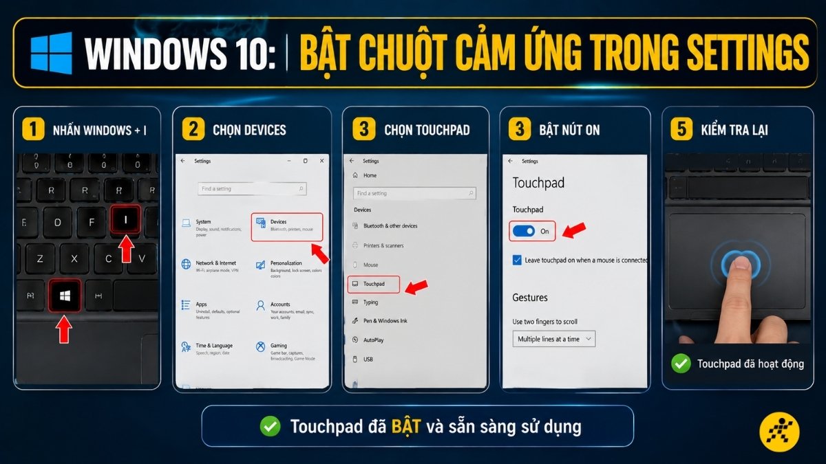 Windows 10: Bật chuột cảm ứng trong Settings Windows 10: Bật chuột cảm ứng trong Settings