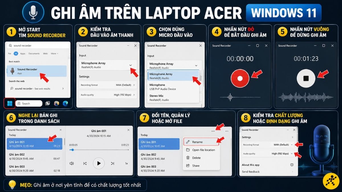 Ghi âm trên laptop Acer Windows 11 Ghi âm trên laptop Acer Windows 11