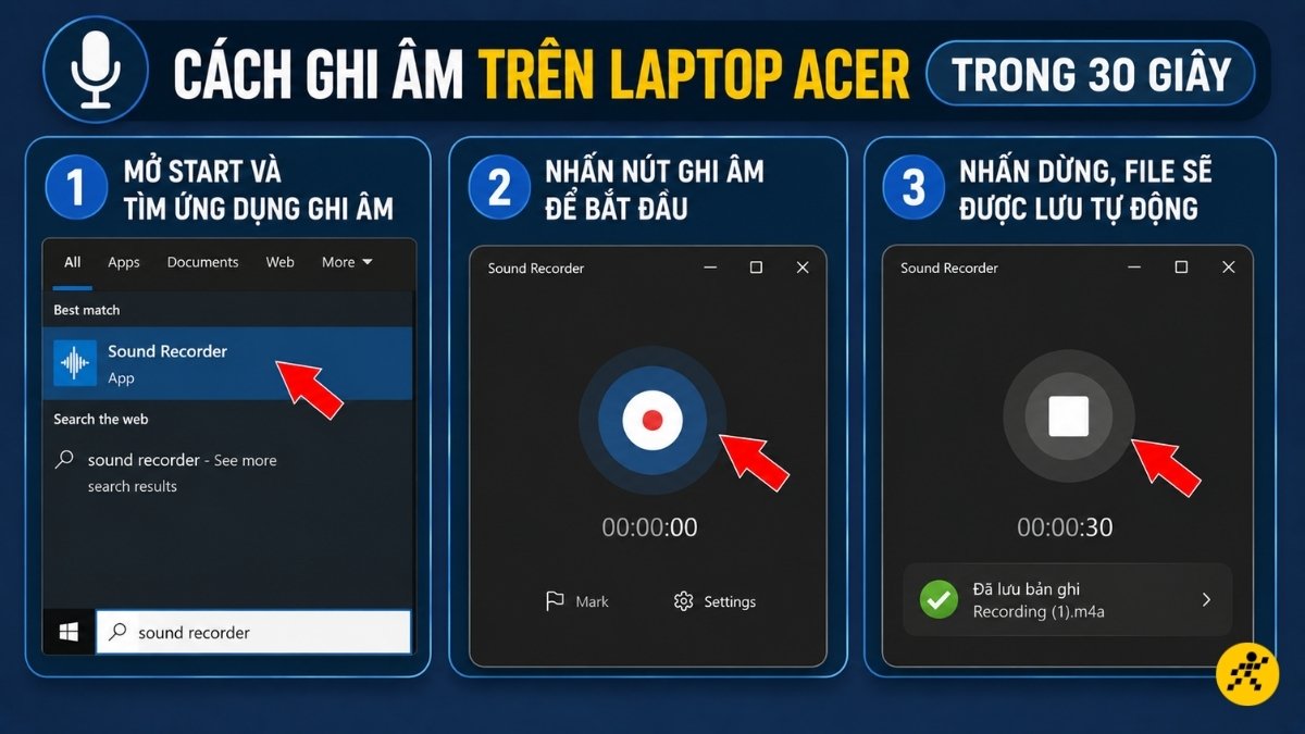Cách ghi âm trên laptop Acer trong 30 giây Cách ghi âm trên laptop Acer trong 30 giây