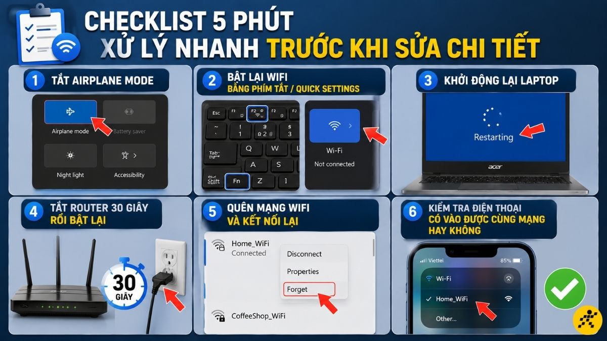 Checklist 5 phút xử lý nhanh trước khi sửa chi tiết Checklist 5 phút xử lý nhanh trước khi sửa chi tiết