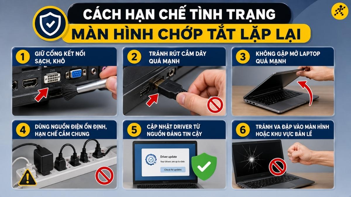 Cách hạn chế tình trạng màn hình chớp tắt lặp lại Cách hạn chế tình trạng màn hình chớp tắt lặp lại