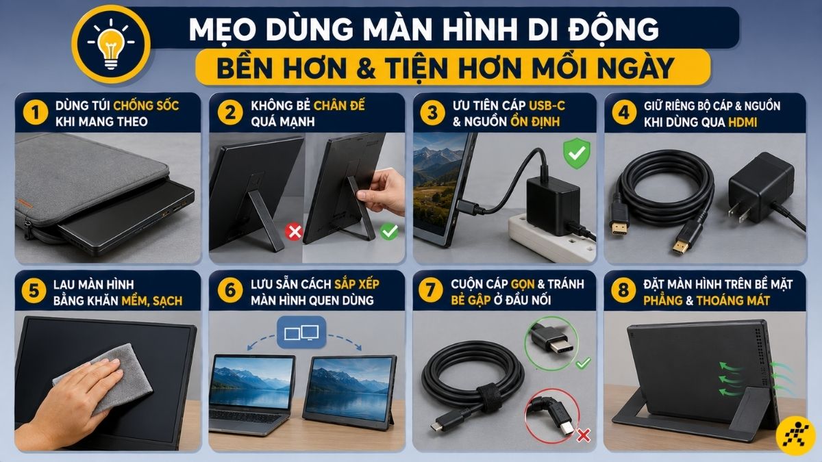 Mẹo dùng màn hình di động bền hơn Mẹo dùng màn hình di động bền hơn