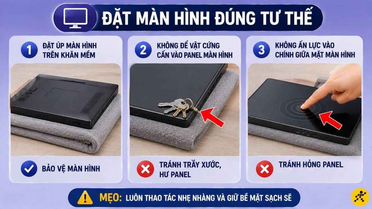 Đặt màn hình đúng tư thế Đặt màn hình đúng tư thế