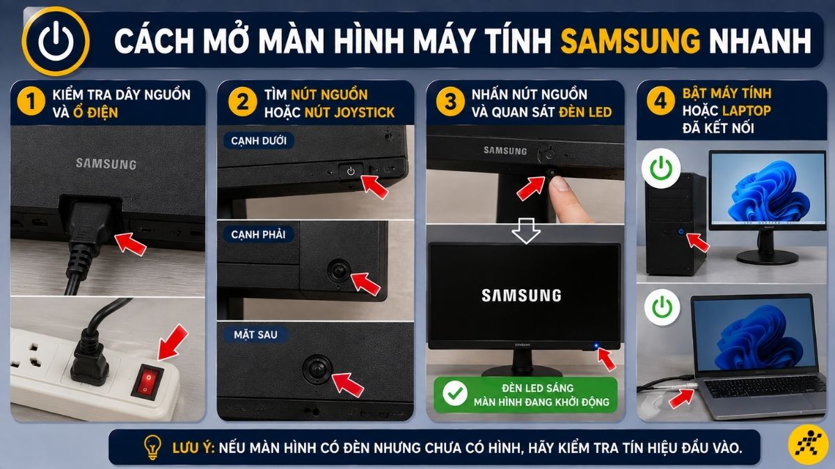 Cách mở màn hình máy tính Samsung nhanh Cách mở màn hình máy tính Samsung nhanh