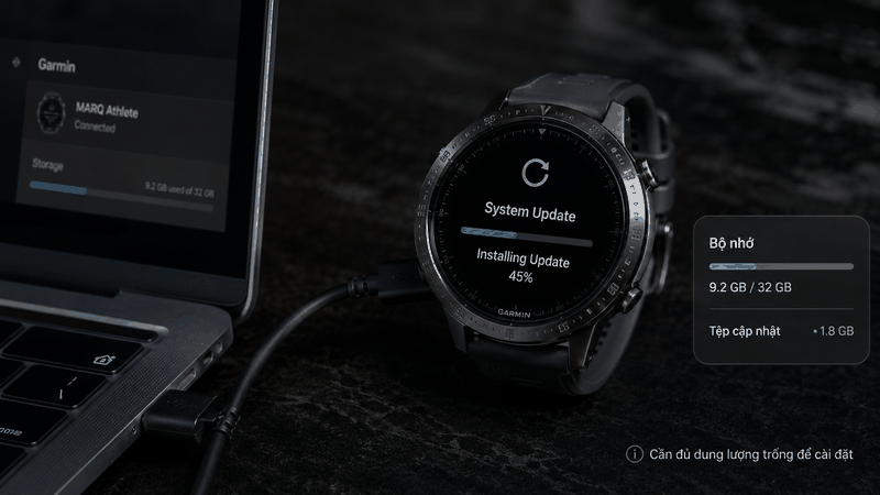Tệp cập nhật Garmin cần đủ dung lượng trống để cài đặt Tệp cập nhật Garmin cần đủ dung lượng trống để cài đặt
