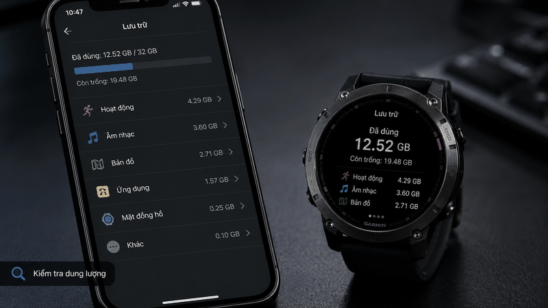 Kiểm tra nhóm dữ liệu đang chiếm dung lượng trên Garmin Kiểm tra nhóm dữ liệu đang chiếm dung lượng trên Garmin