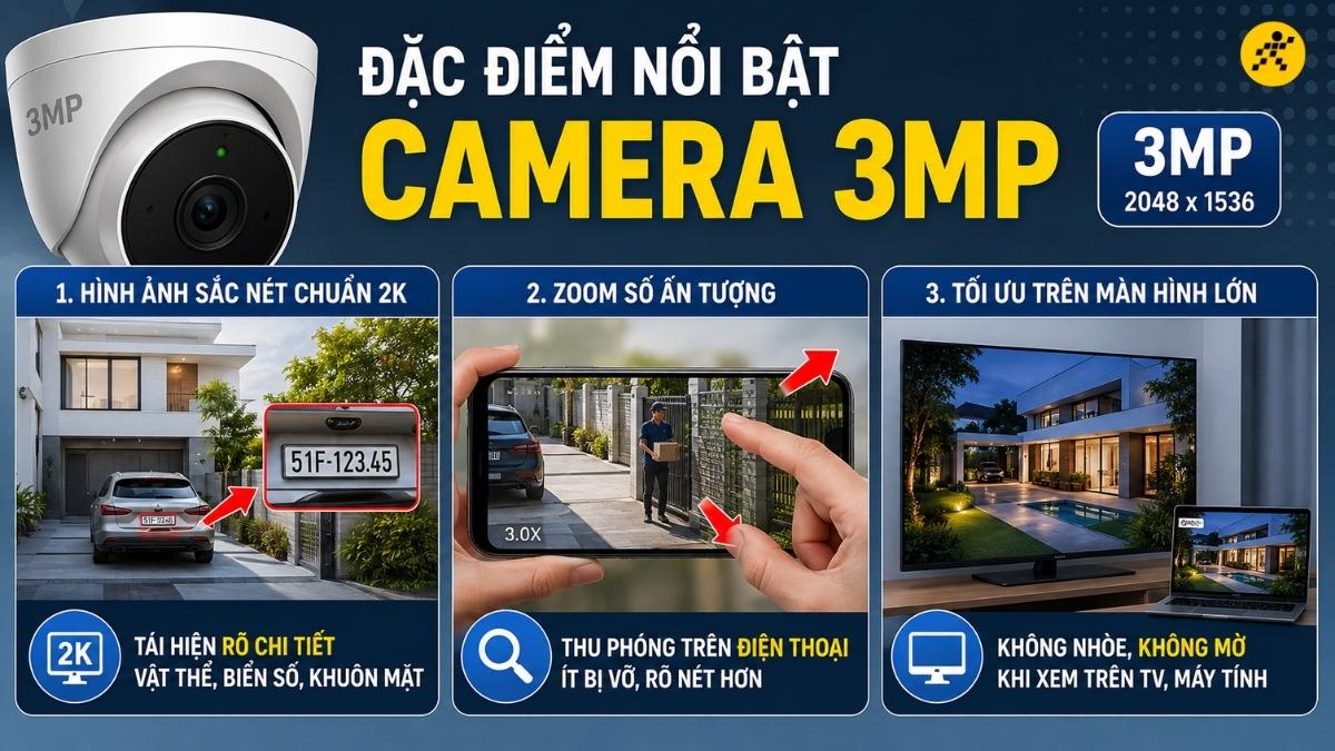 Đặc điểm nổi bật của camera 3MP
