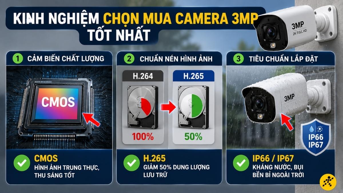 Kinh nghiệm chọn mua camera 3MP tốt 